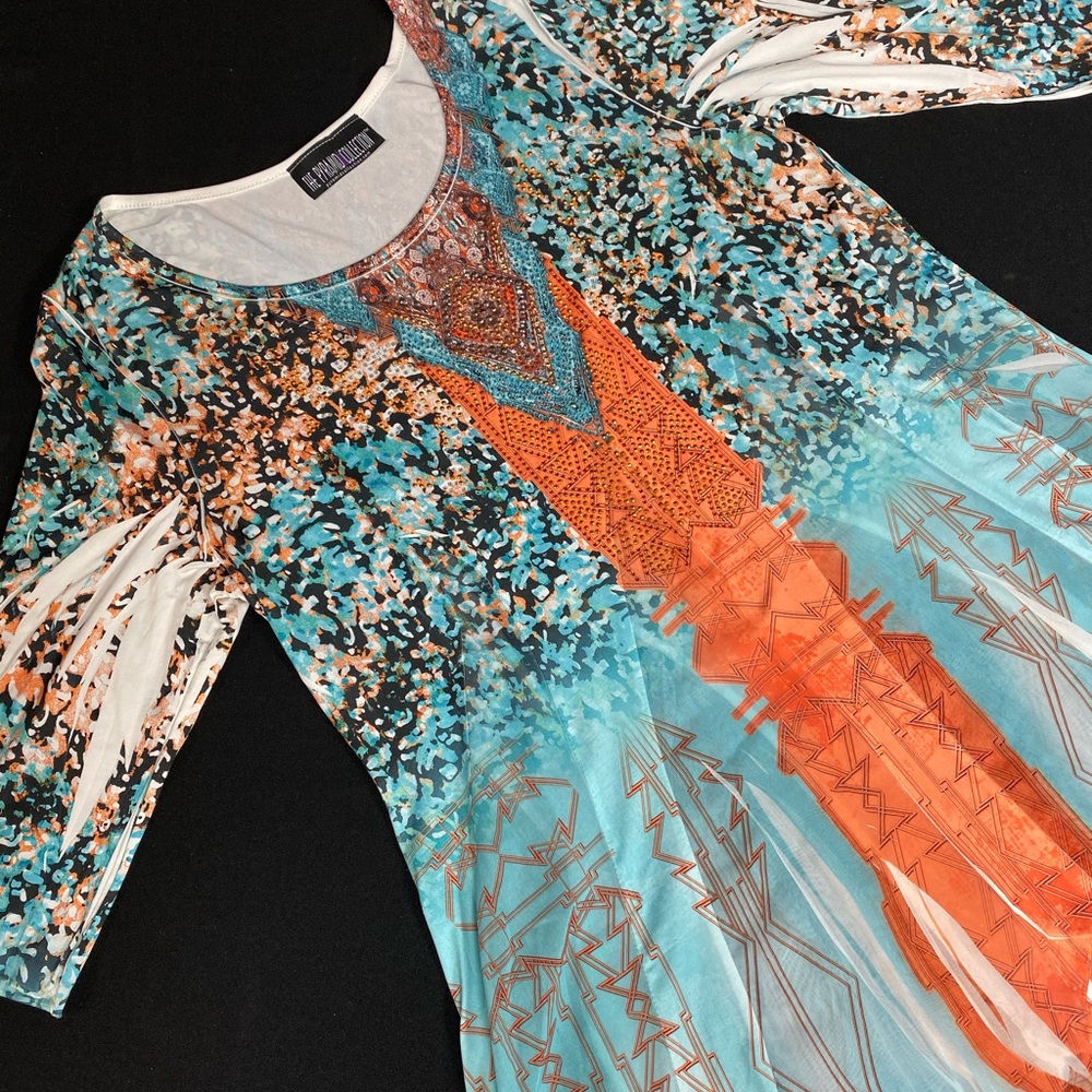 Tunic multi color with sequins
